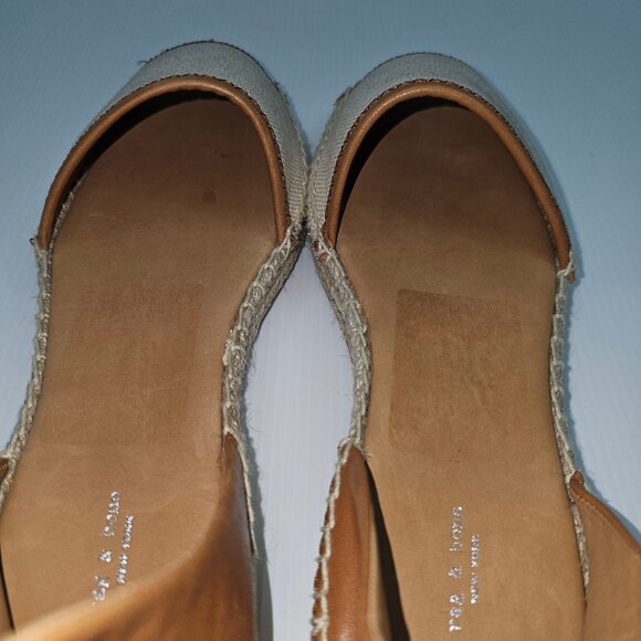 Rag & Bone Anteros Espadrille Women EU 38 Cotton Tan Ankle Strap Peep Toe Sandal - Picture 11 of 14